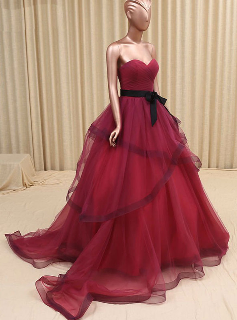 burgundy colored wedding dresses